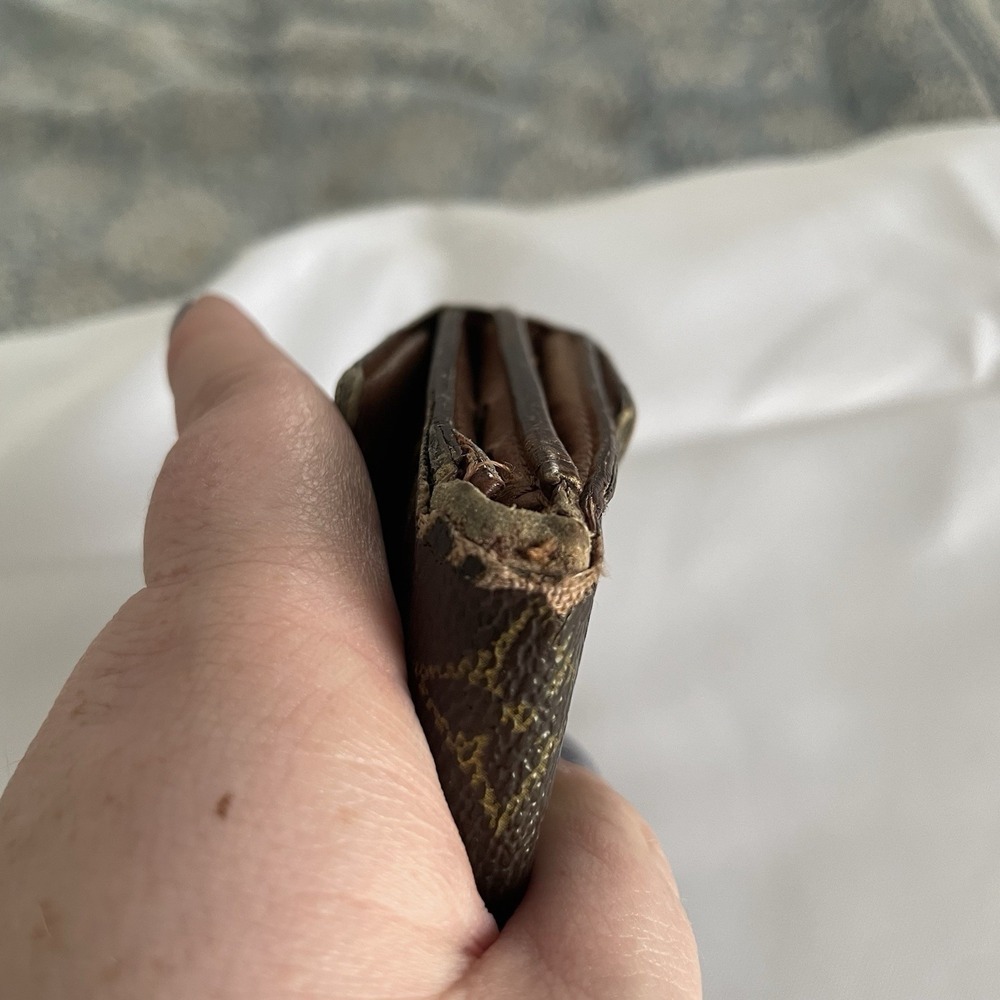 LOUIS VUITTON Trifold Elise Wallet Monogram Credit Cards Coin Pouch Brown - Picture 12 of 16